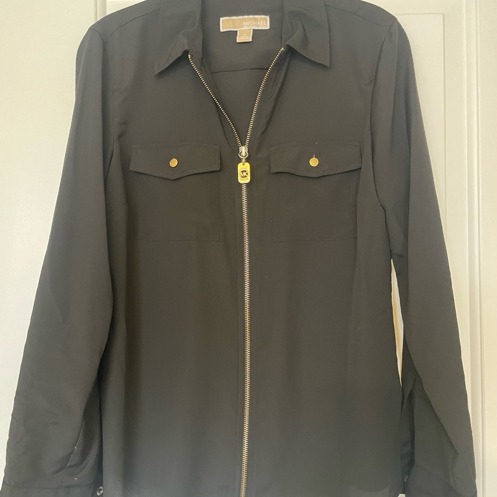 Michael Kors Black Top with Gold Zipper